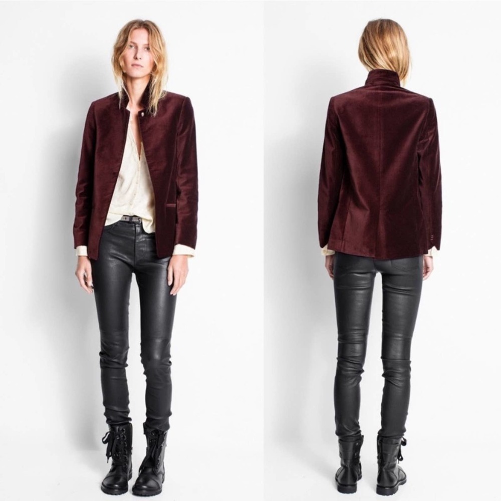 Zadig & Voltaire Vollys Velours Red Velvet Blazer